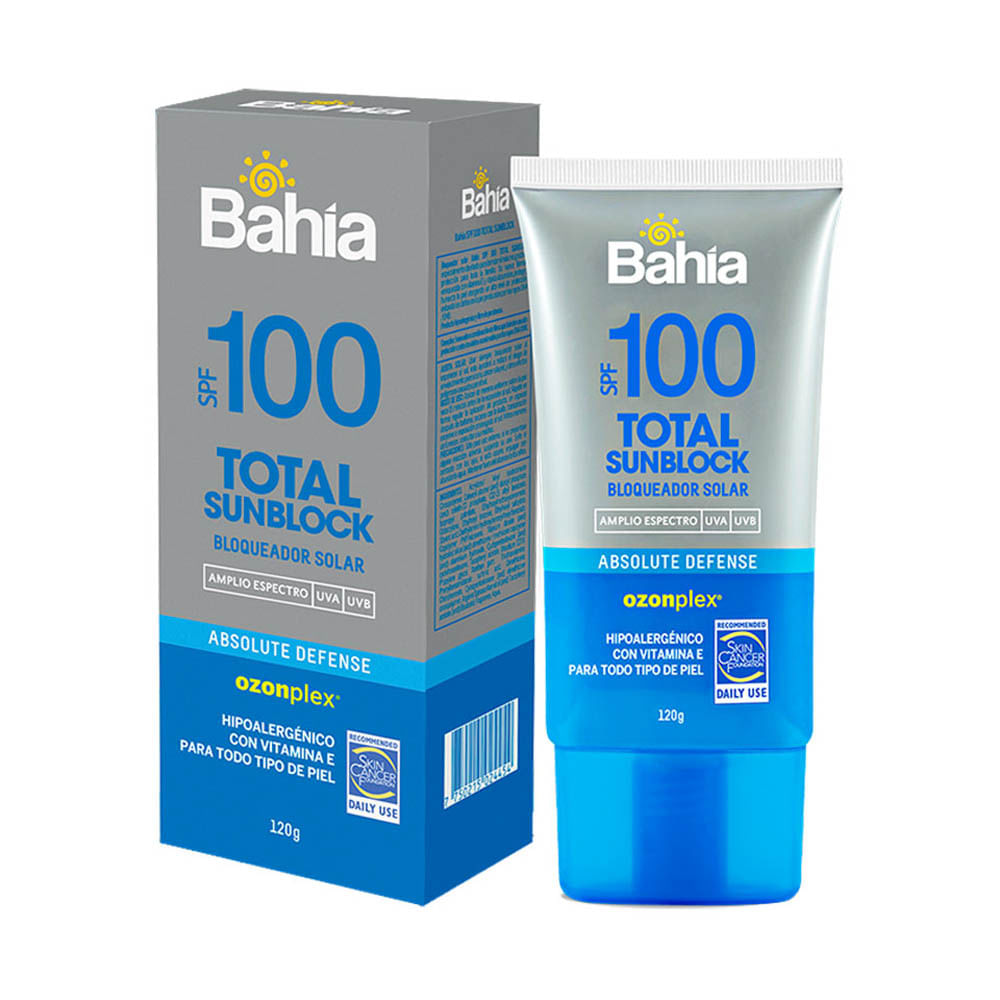 Protector Solar Bahía Total Sunblock SPF 100 - Tubo 120 G