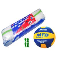 PACK VÓLEY NET SEMIPRO Nº 80 BLANCO MÁS PELOTA GOMA TALLA #5