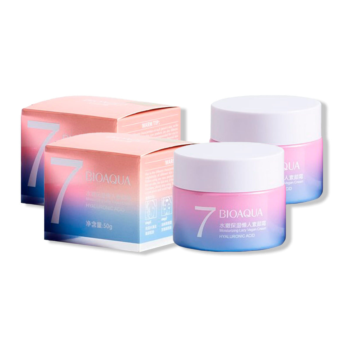 Crema Vegana V7 Acido HialuronicoBioaqua 50G 2 UNID