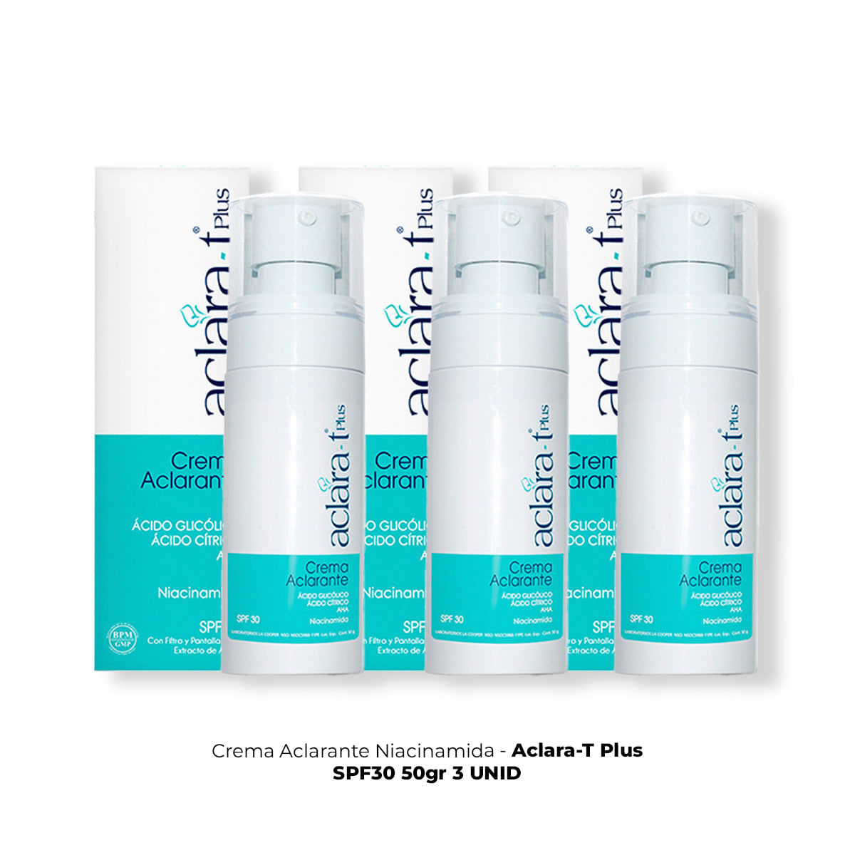 Crema Aclarante NiacinamidaAclaraT Plus SPF30 50gr 3 UNID