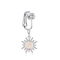 Piercing a presión falso para ombligo sol plateado efecto tornasol