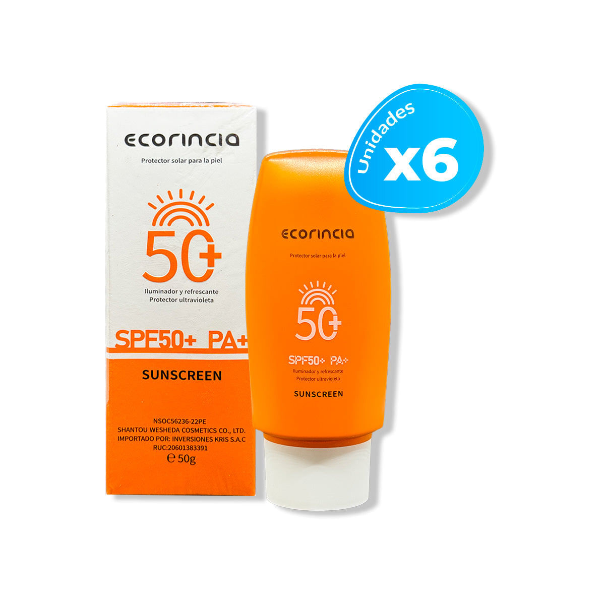 PROTECTOR SOLAR 50 SPFECORINCIA 50G 6 unid