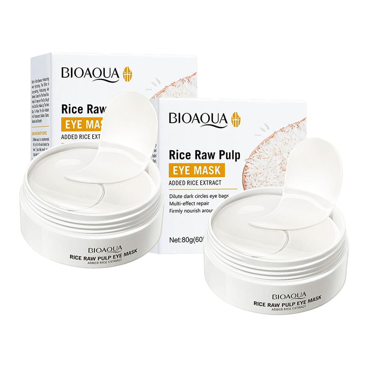 Mascarilla para Ojos de Arroz 60 piezas - Bioaqua 2 und