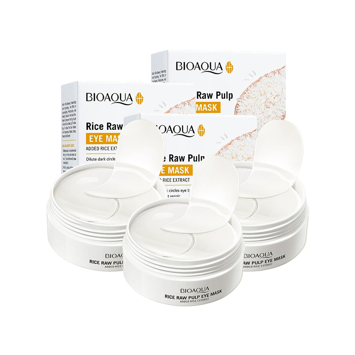 Mascarilla para Ojos de Arroz 60 piezas - Bioaqua 3 und