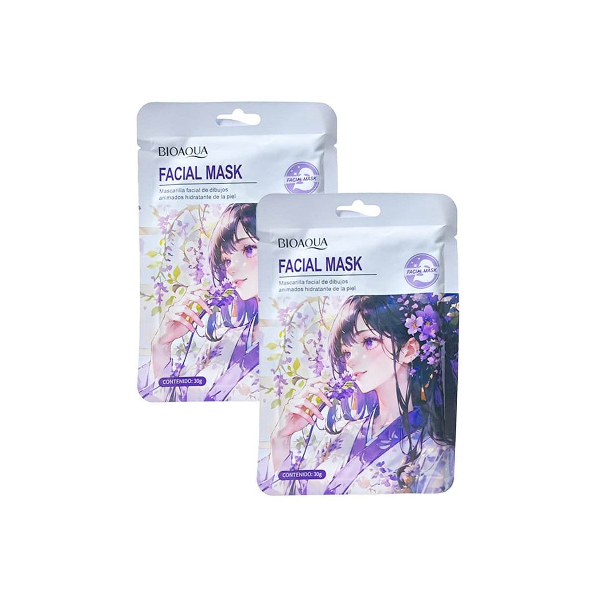 Mascarilla Anime Flor Morado 30g - Bioaqua 2und