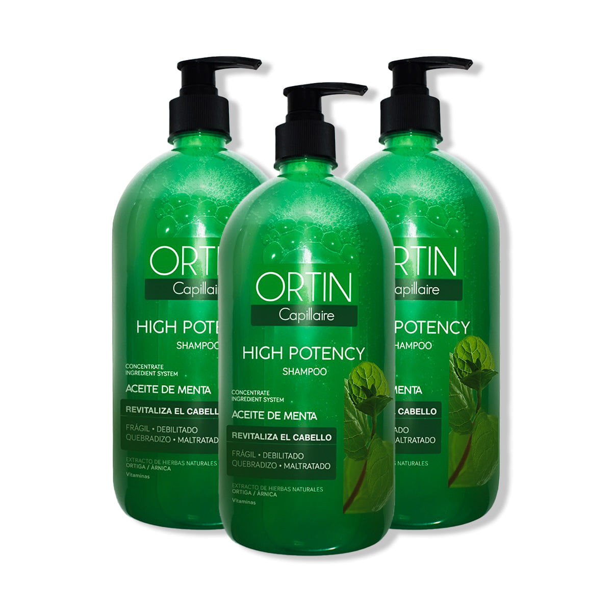 Shampoo Ortin Aceite de Menta La Cooper 1L 3 unid