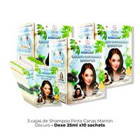 3 Cajas Shampoo Dark Brown Dexe 25ml x 10