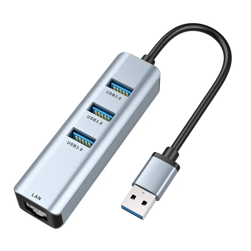 Hub Adaptador de Red USB 3.0 a Rj45 Gigabit con 3 Puertos USB 3.0 Windows