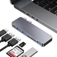HUB Adaptador Dual Tipo C a 6 Puertos para Macbook