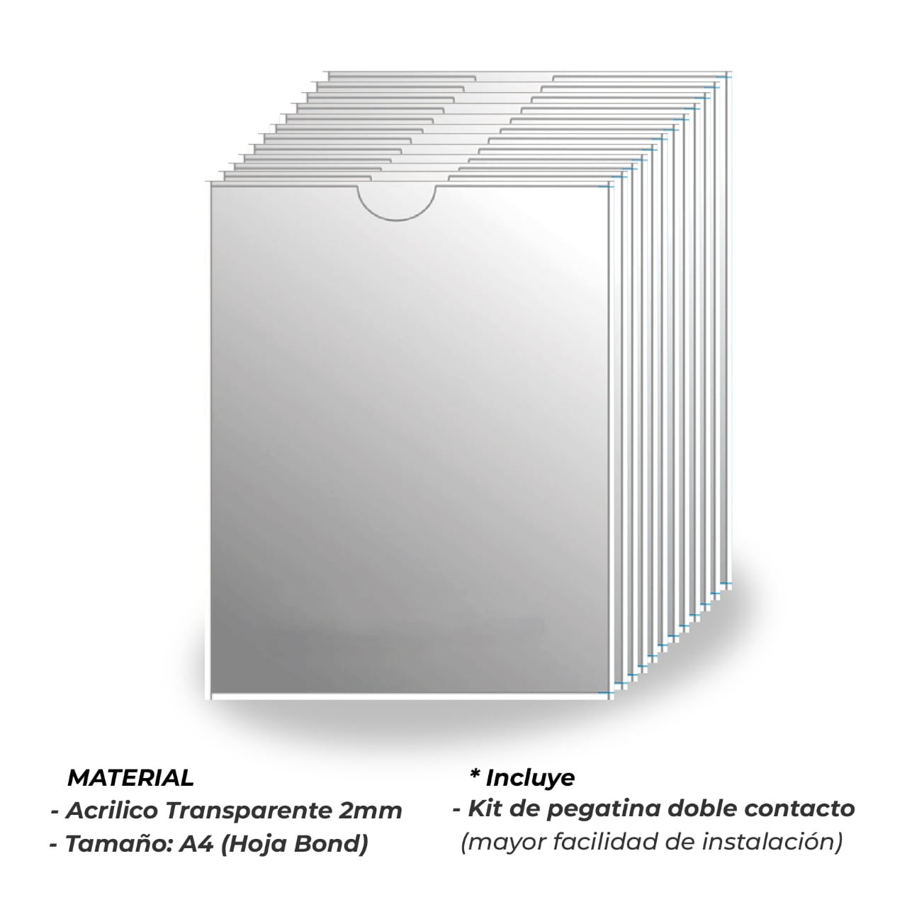 Portapapel de Acrilico A4 - Pack de 50 unidades