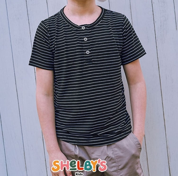 Polo para Niño Shelby's Kids Manga Corta Drake Negro - Talla 8