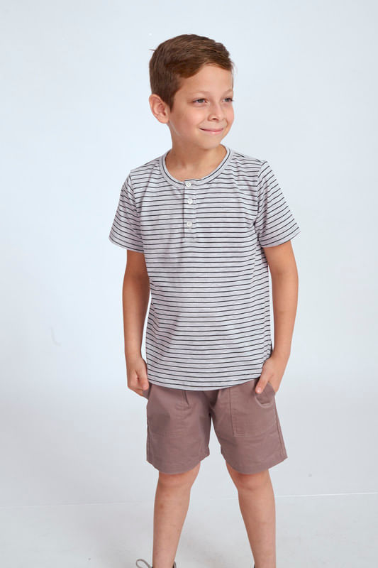 Polo para Niño Shelby's Kids Manga Corta Drake Gris