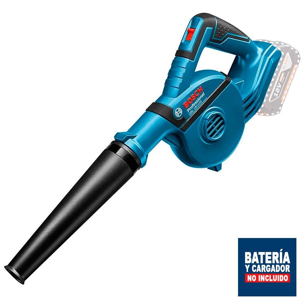 Soplador de Aire Inalámbrico Bosch 18V GBL 18V-120 + 4 Accesorios sin Batería ni Cargador