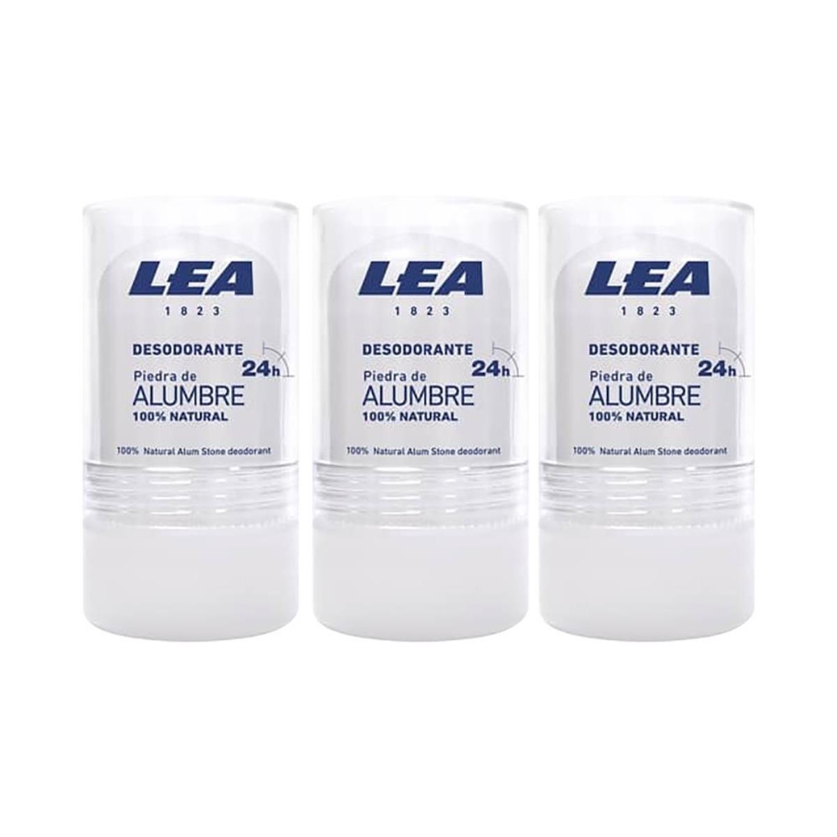 Desodorante Piedra de Alumbre 100% Natural Lea 120Gr 3 Unidades