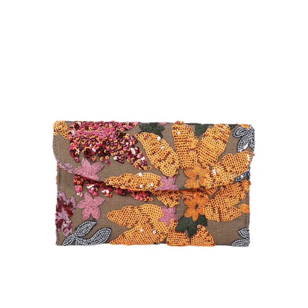 BohoBloom™- Bolso de mano con bordado artesanal en lentejuelas, inspirado en un elegante diseño flor