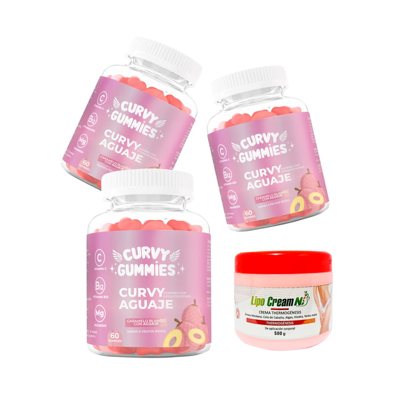 Suplemento Aguaje 3 Uni + Crema Thermogénesis Tapa roja Lipo Cream