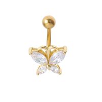 Piercing para ombligo mariposa dorada