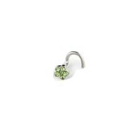 Piercing de flor para nariz en forma de gancho nostril  verde