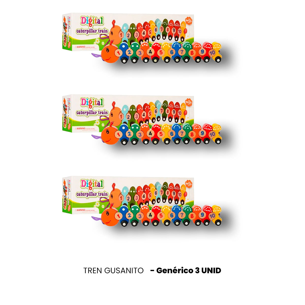 3 UNID TREN GUSANITO