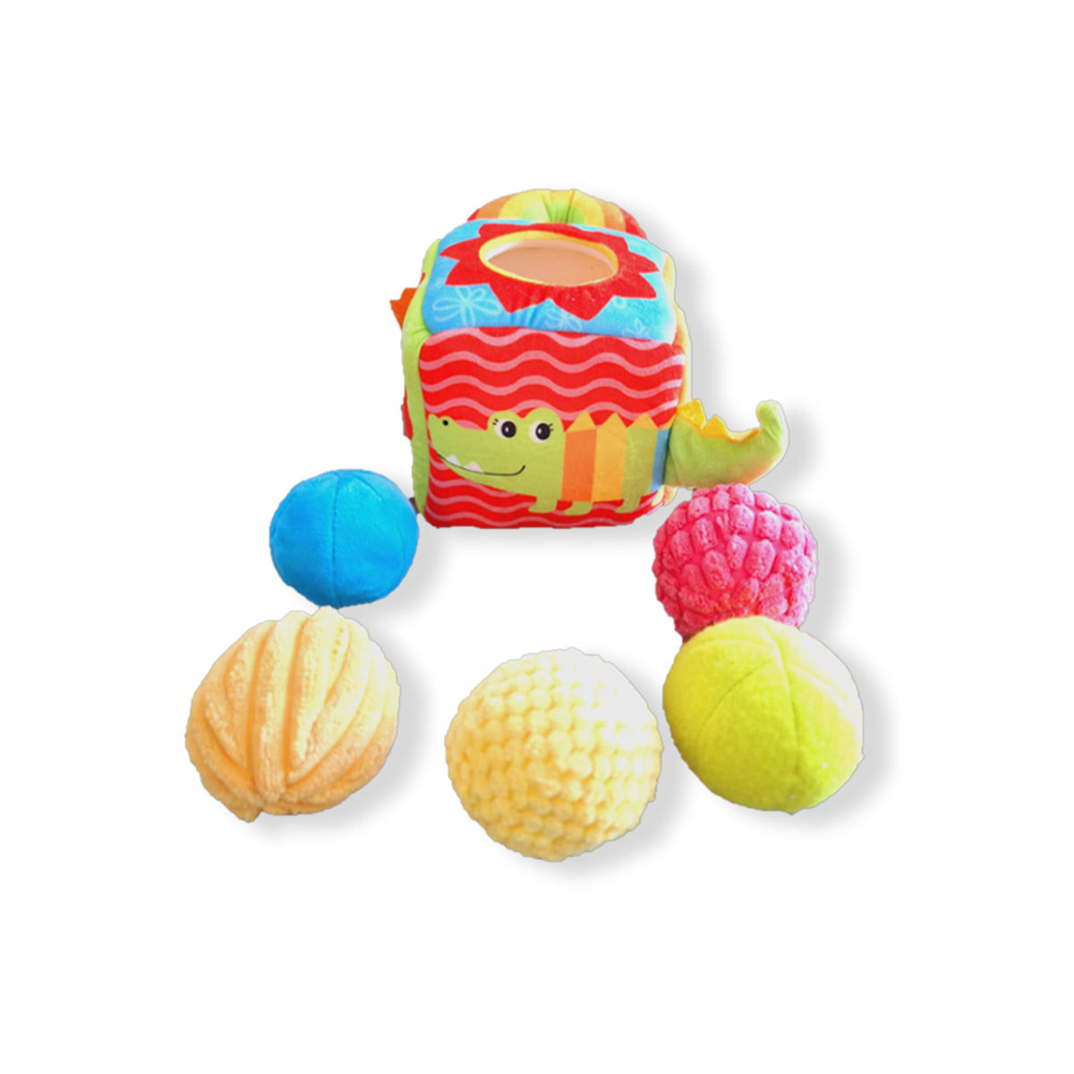 CUBO DE TELA CON PELOTA