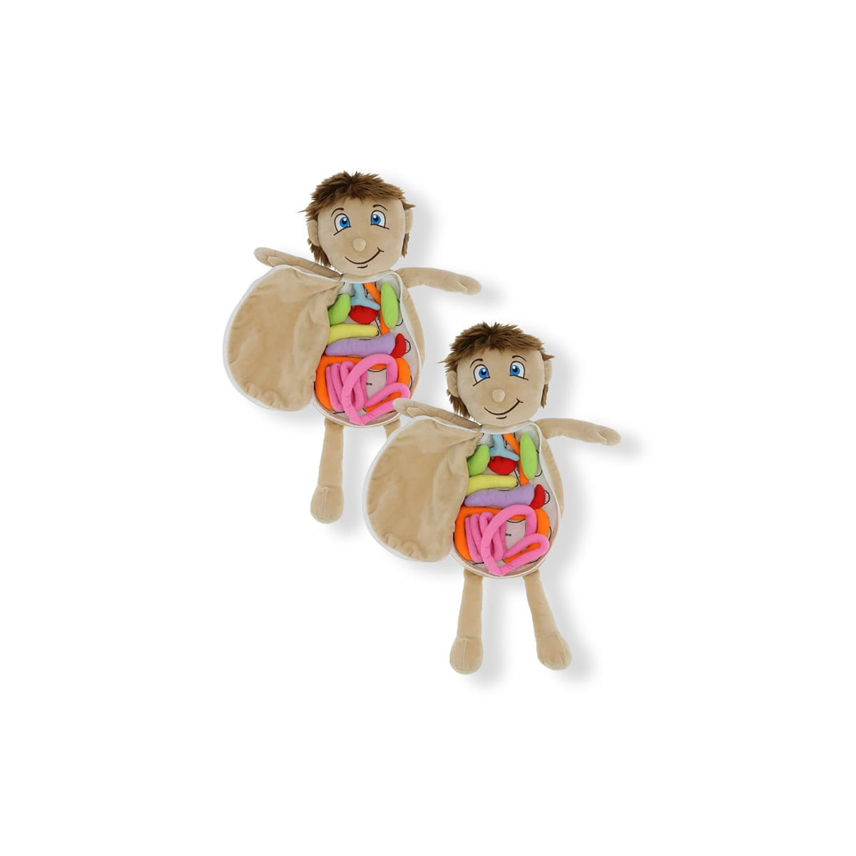 2 UNID MUÑECO DE FELPA ORGANOS NIÑO Y NIÑA