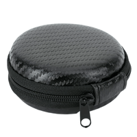 Estuche De Almacenamiento Circular Para Auriculares Negro