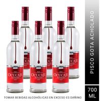 Pack x6 Pisco Gota Ocucaje Acholado 700 ml