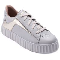 Zapatilla Para Mujer Cuero Valeria Gris Hush Puppies