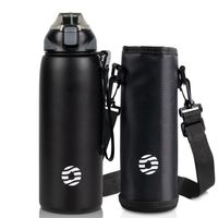 FJbottle - Botella de agua KJ-SF-1000-BLK con aislamiento y tapa tritán 1000ml - Negro