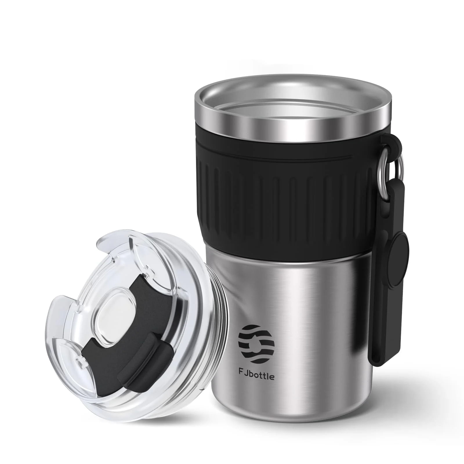 FJBottle - Taza térmica de café con aislamiento de acero inoxidable 400ml-Plata