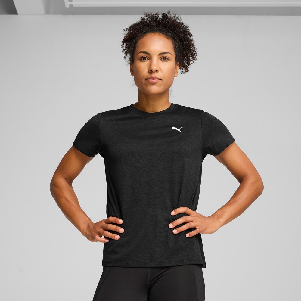 Polo Deportivo Puma Mujer W Tad Essential Heather Tee 525891 01 Negro