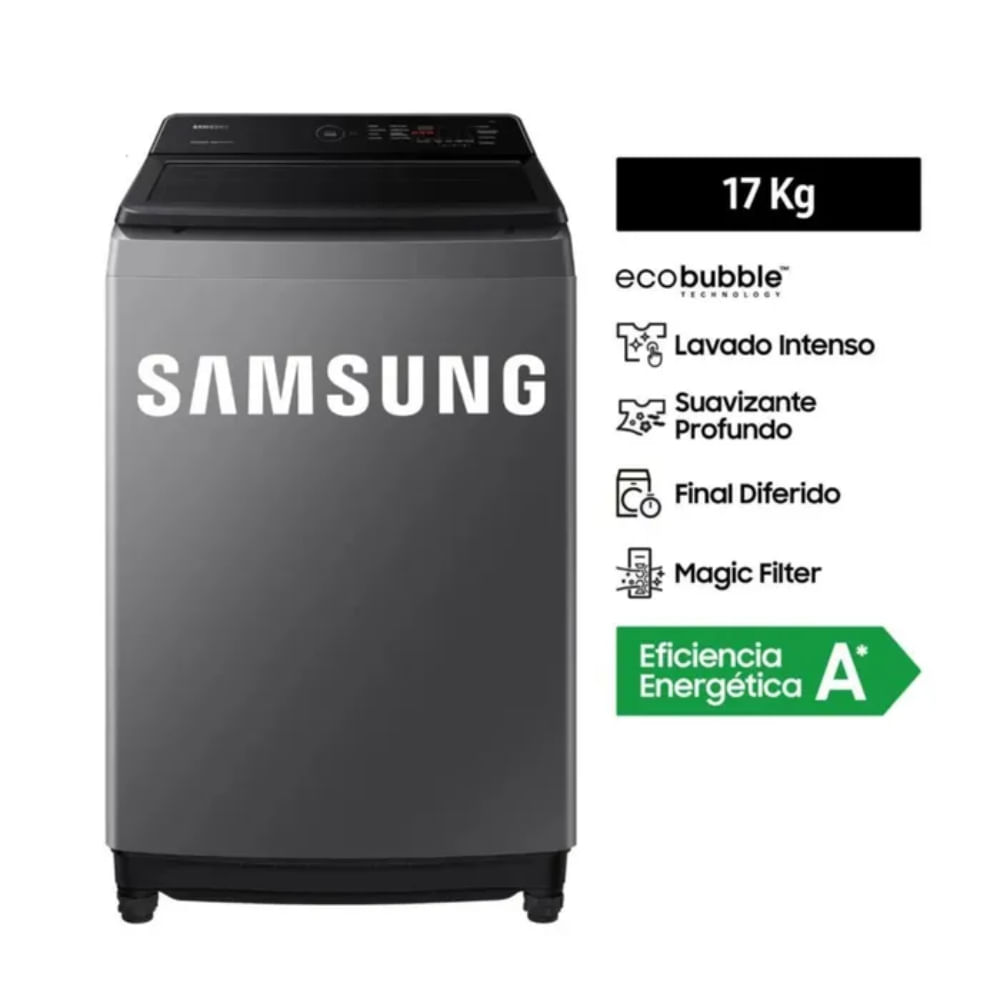 Lavadora Samsung Ecobubble 17KG WA17CG6441BDPE