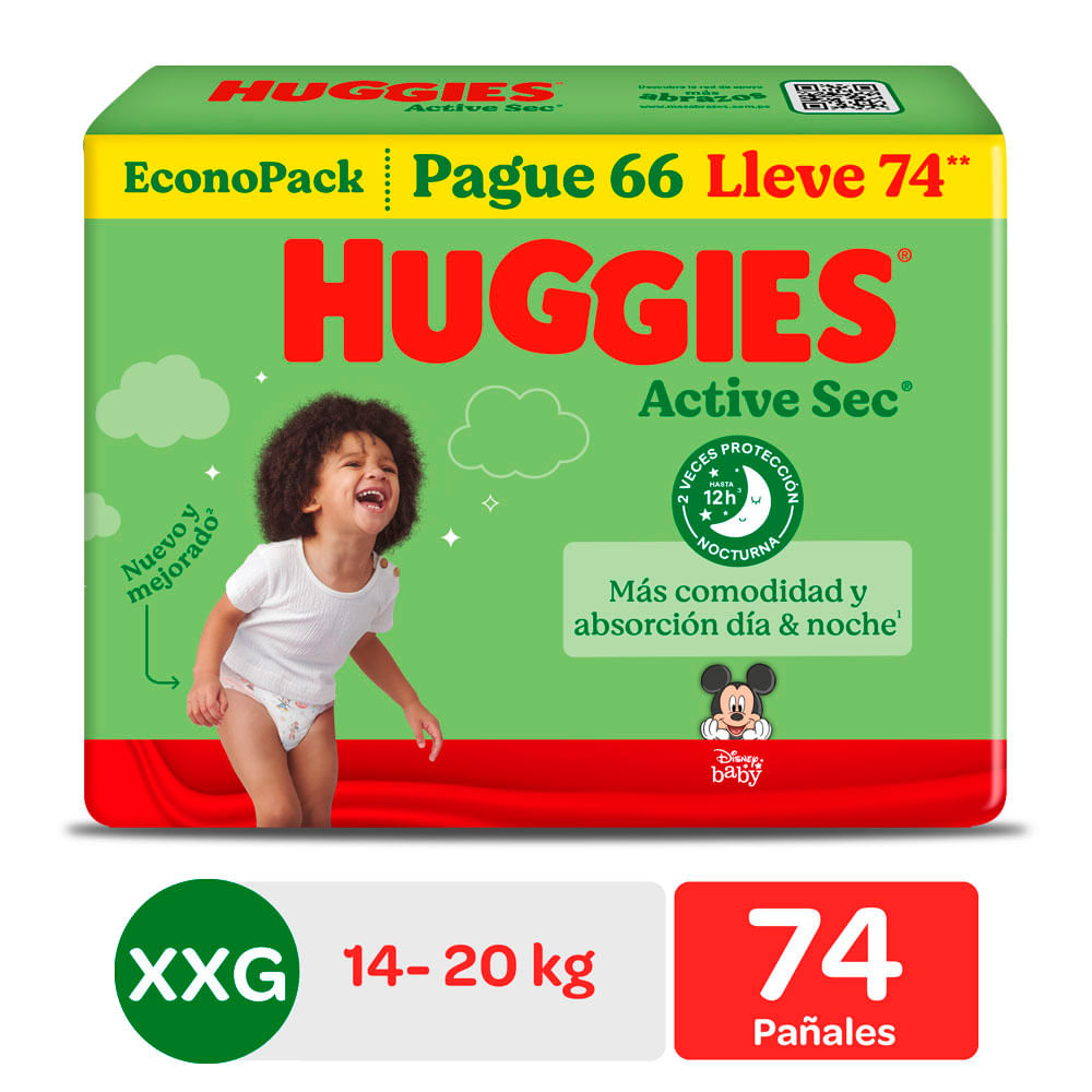 Pañales Huggies Bigpack Active Sec Talla XXG