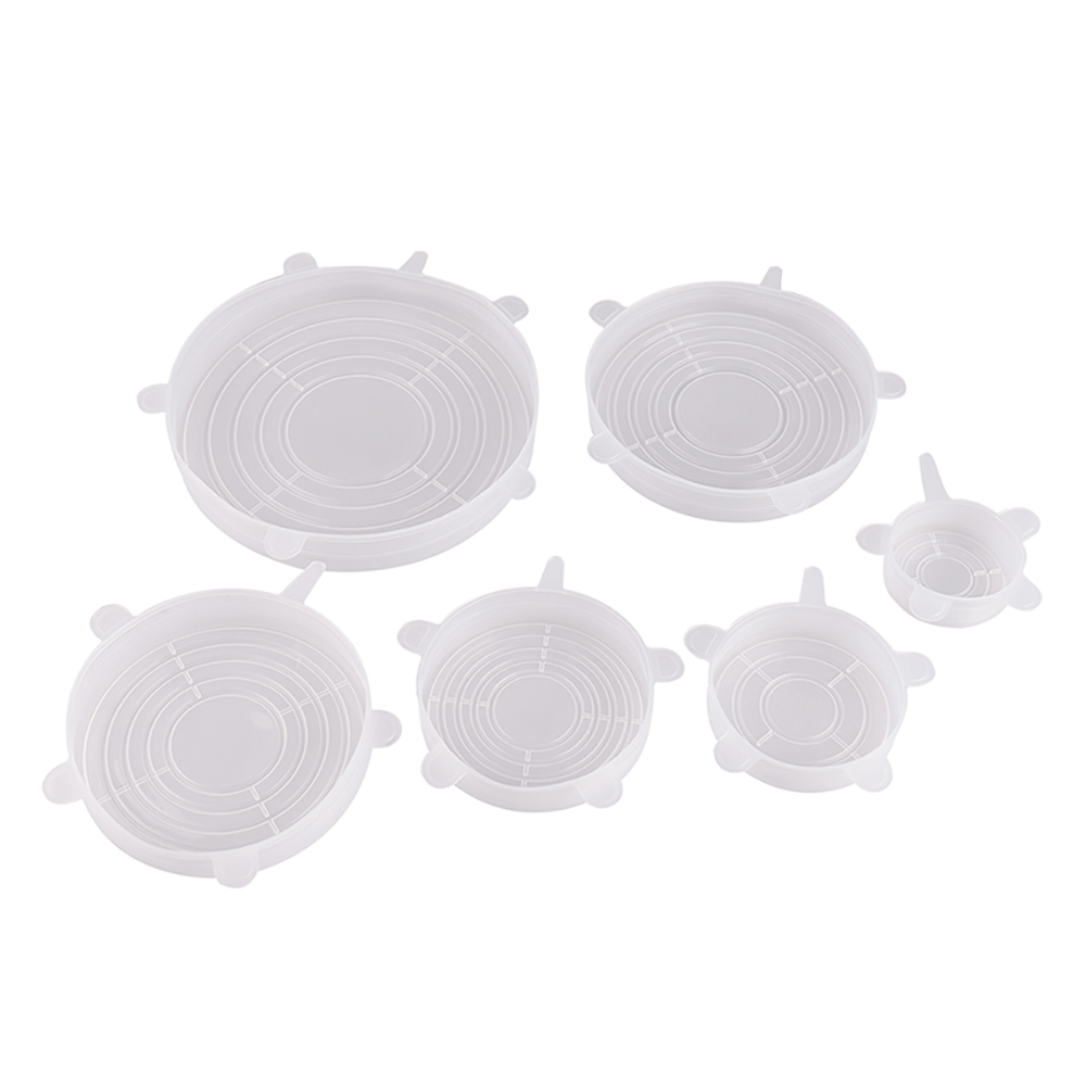 Pack de 12 Tapas de Silicona Reutilizables Elásticas para alimentos
