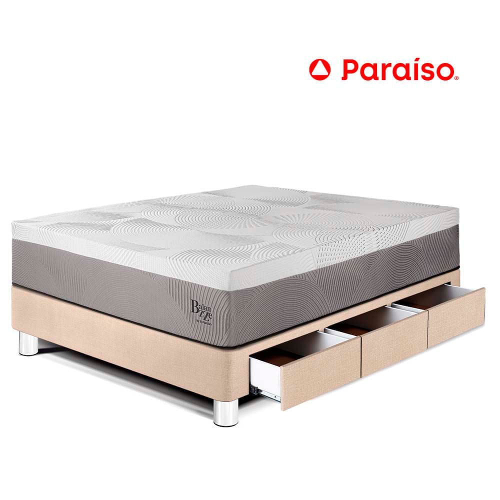 Cama con Cajones Balanzze 1.5 Plazas Champ Bipanel