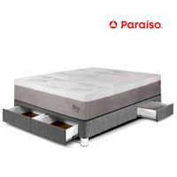Cama con Cajones Balanzze 2 Plazas Gris Bipanel