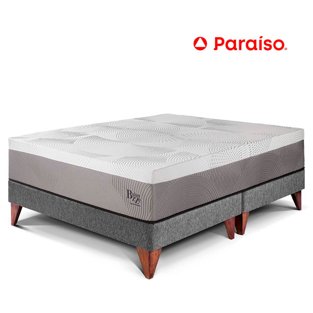 Cama Europea Balanzze Queen Gris Bipanel