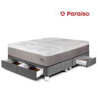 Cama con Cajones Balanzze Queen Gris Bipanel