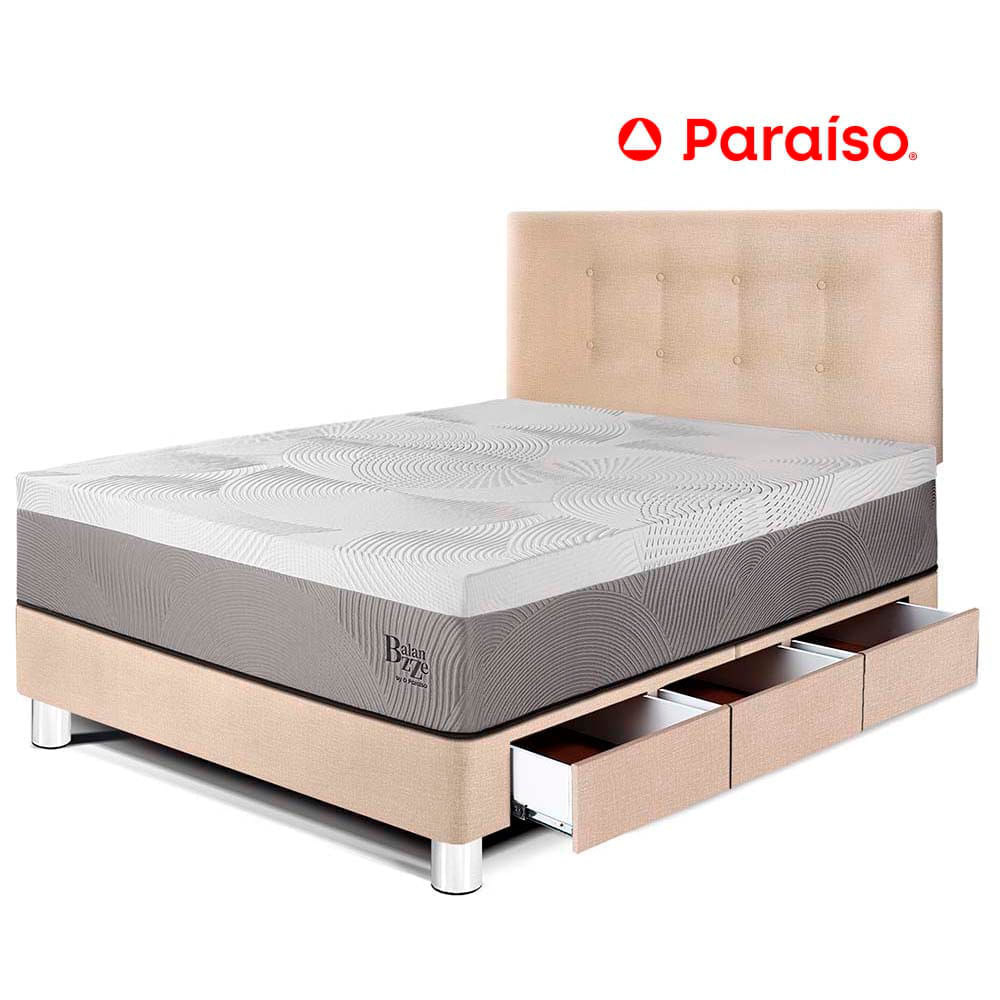 Dormitorio con Cajones Balanzze 1.5 Plazas Champ Bipanel