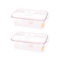 Pack de 2 Cajas de Almacenamiento Alto para Refrigerador con Drenaje 20 cm