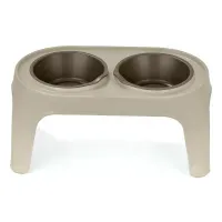 Comedero Alto P/Perros Medianos Taupe Mocca - MEGA IMPORT