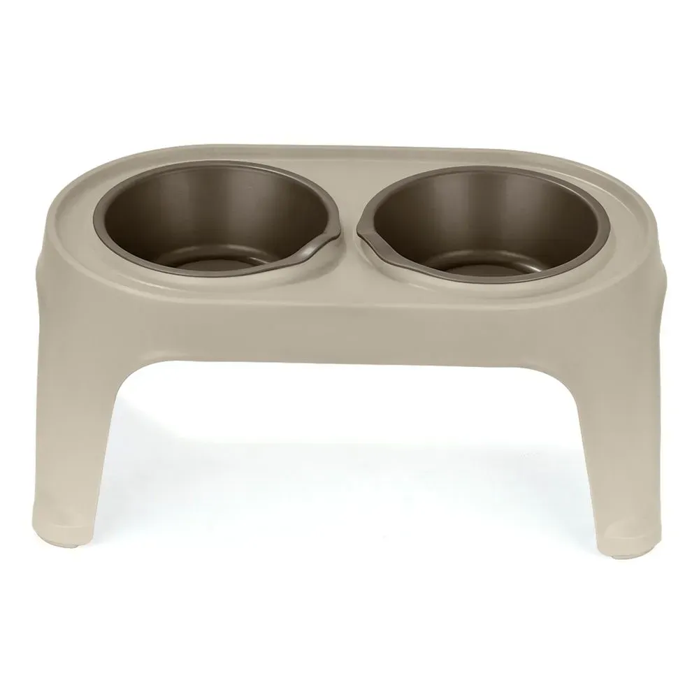 Comedero Alto P/Perros Medianos Taupe Mocca - MEGA IMPORT