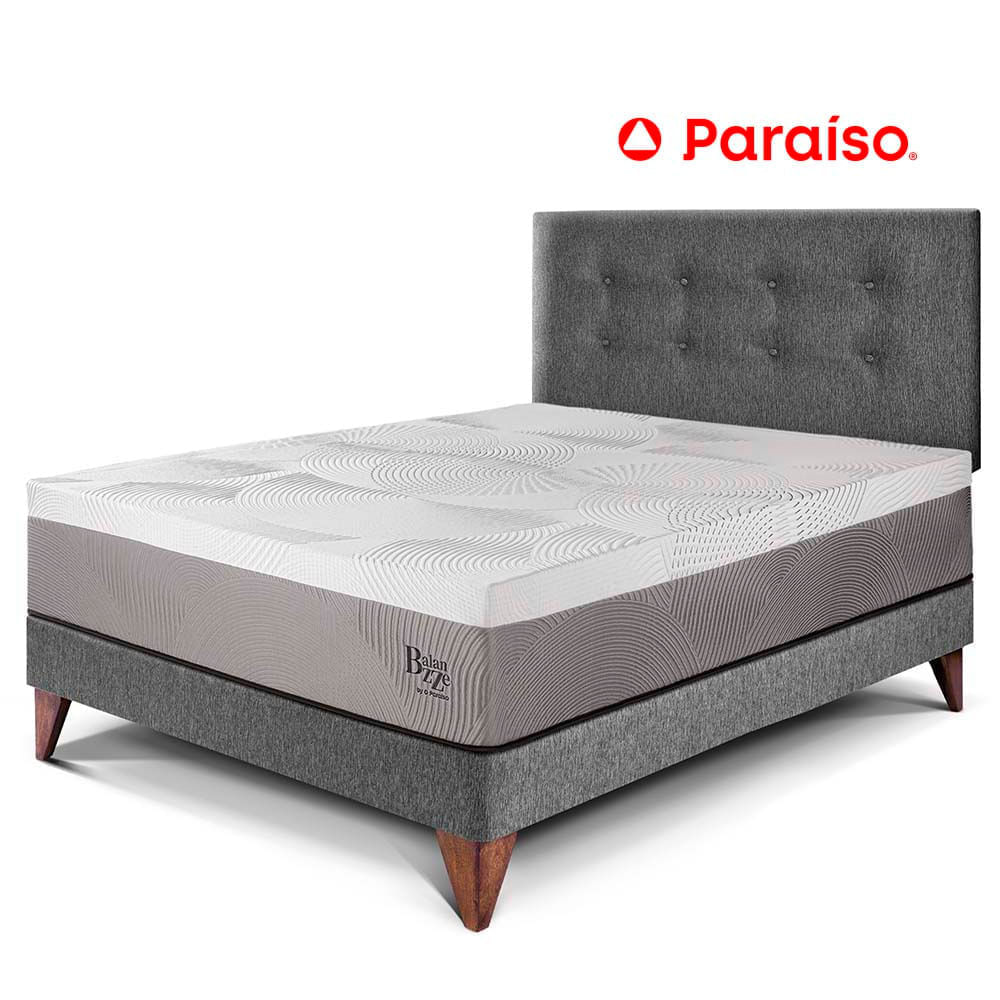 Dormitorio Europeo Balanzze 1.5 Plazas Gris Bipanel