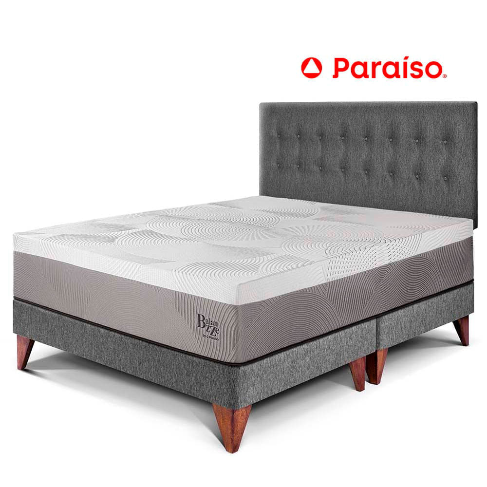 Dormitorio Europeo Balanzze King Gris Bipanel