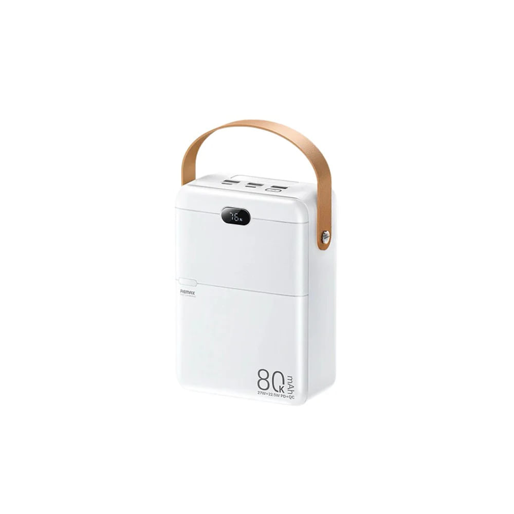 CARGADOR PORTÁTIL REMAX 80000mAh PD27W+ QC 22.5W RPP-118 BLANCO