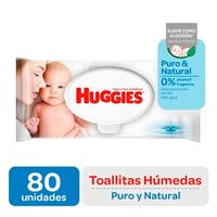 Toallas Húmedas Huggies Puro & Natural - Bolsa 80 UN