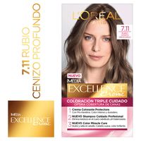 Tinte para Cabello Excellence #7.11 Rubio Cenizo Profundo - Kit 1 UN
