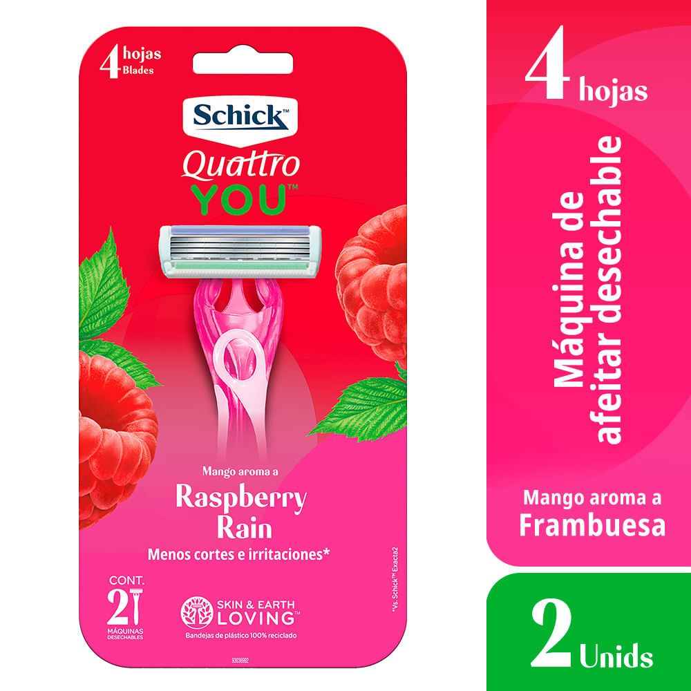 Máquina de Afeitar Femenina Schick Quattro Frambuesa