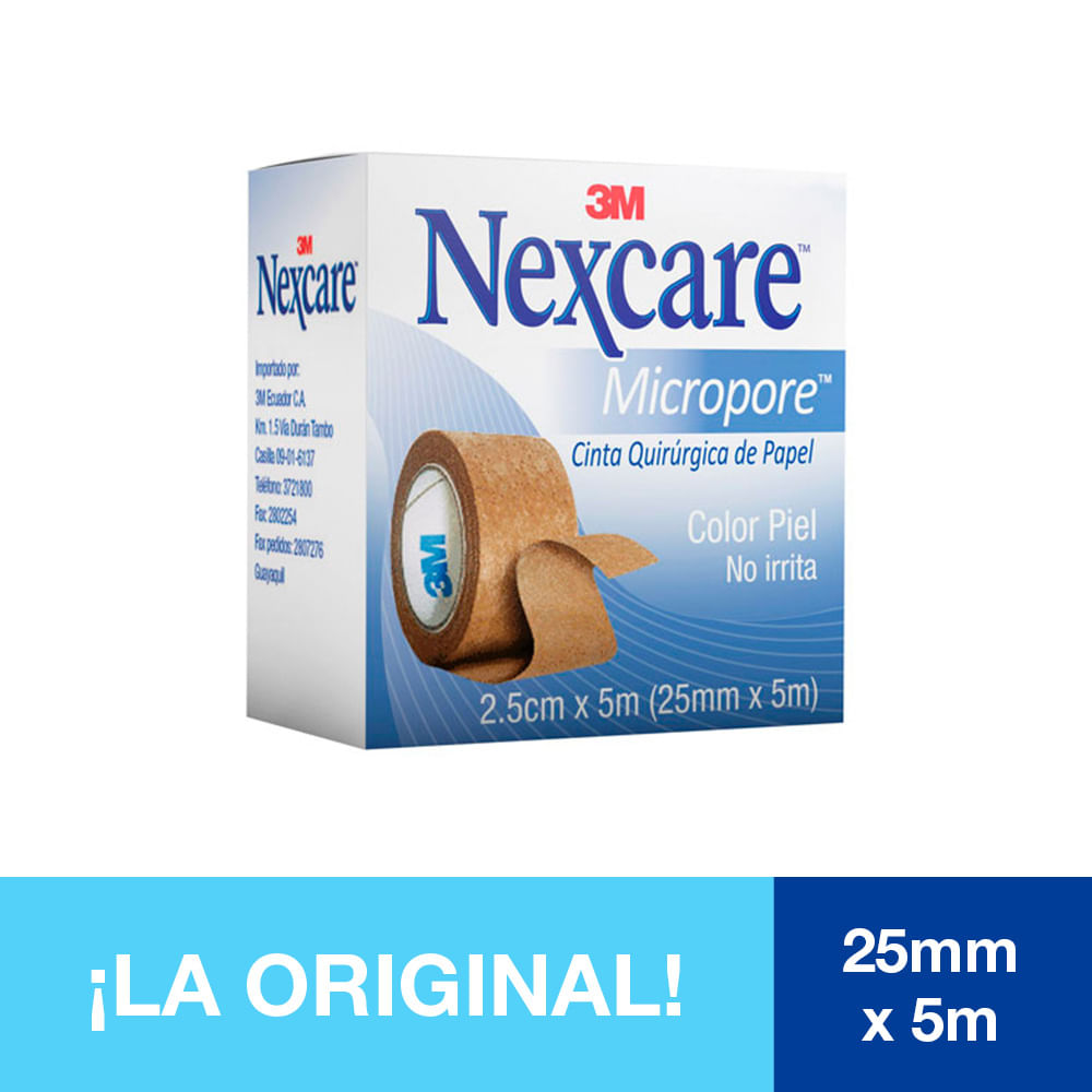 Cinta Nexcare Micropore Beige 25mm x 5m - Caja 1 UN