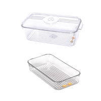 Pack de 2 Cajas de Almacenamiento para Refrigerador con Drenaje 20 cm
